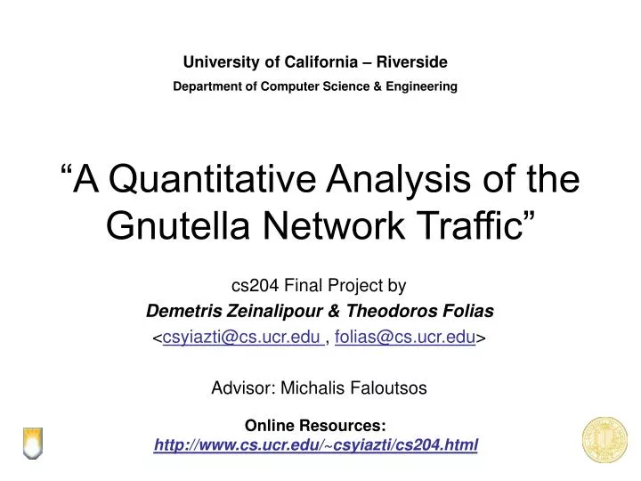 a quantitative analysis of the gnutella network traffic