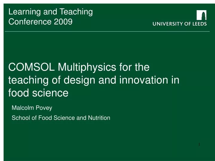 comsol multiphysics for the teaching of design and innovation in food science