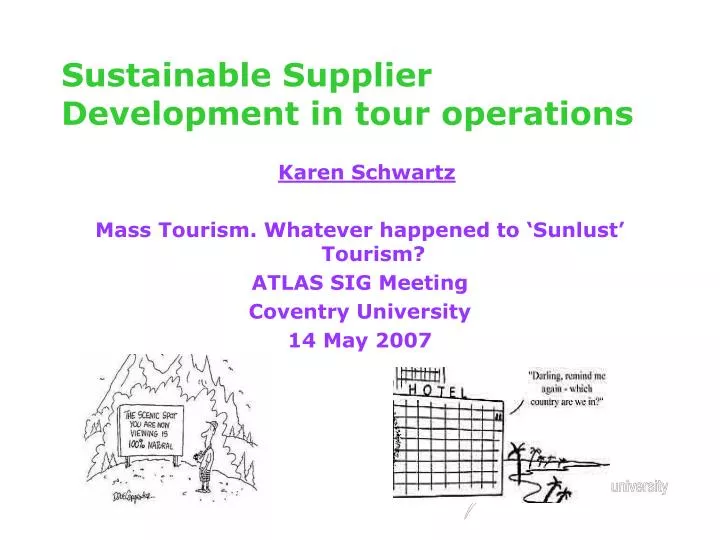 sustainable supplier development in tour operations