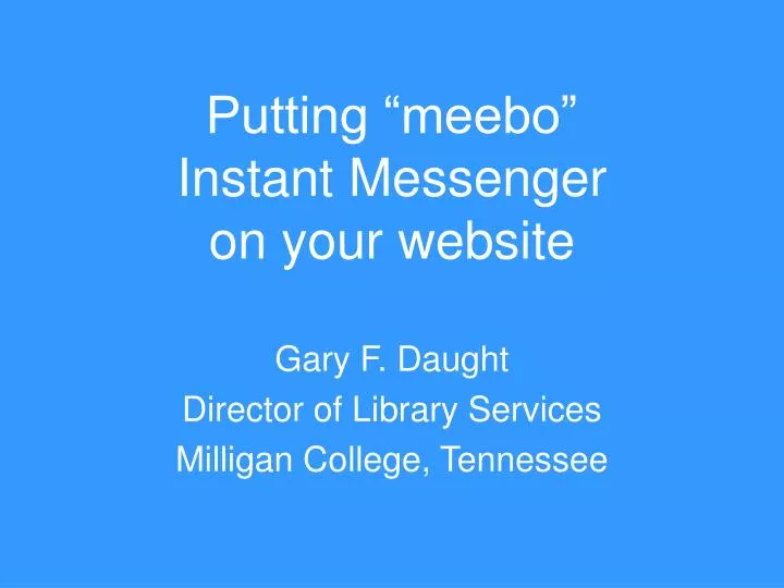 putting meebo instant messenger on your website