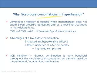 Why fixed-dose combinations in hypertension ?