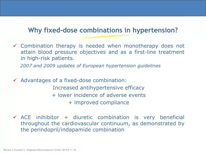 why fixed dose combinations in hypertension