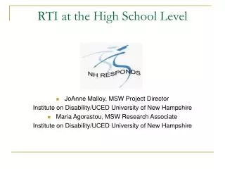 RTI at the High School Level