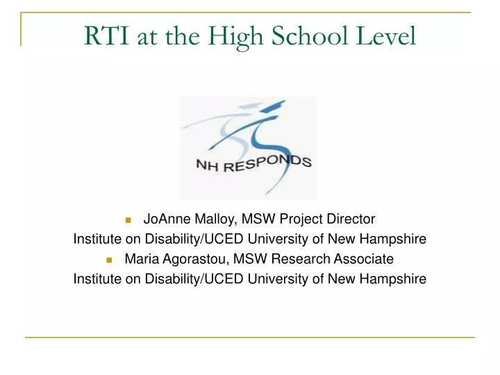 rti at the high school level