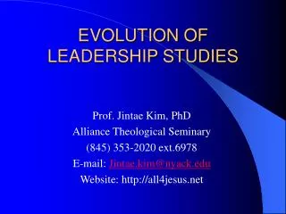 EVOLUTION OF LEADERSHIP STUDIES
