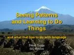 Seeing Patterns and Learning to Do Things and what that has to do with language