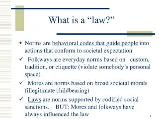 What is a “law?”