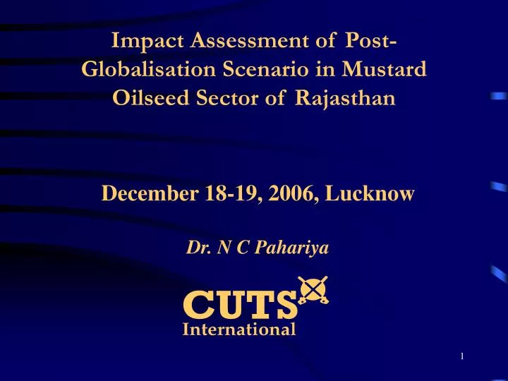 impact assessment of post globalisation scenario in mustard oilseed sector of rajasthan