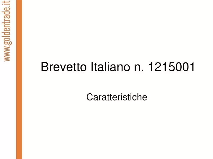brevetto italiano n 1215001