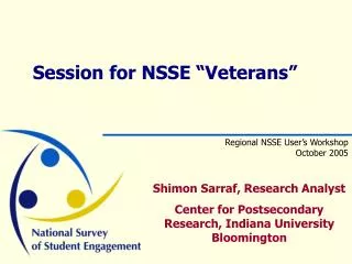 Session for NSSE “Veterans”