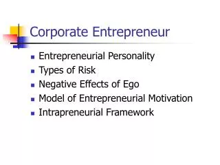 Corporate Entrepreneur