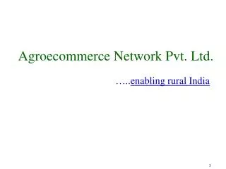 Agroecommerce Network Pvt. Ltd.