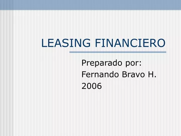 leasing financiero