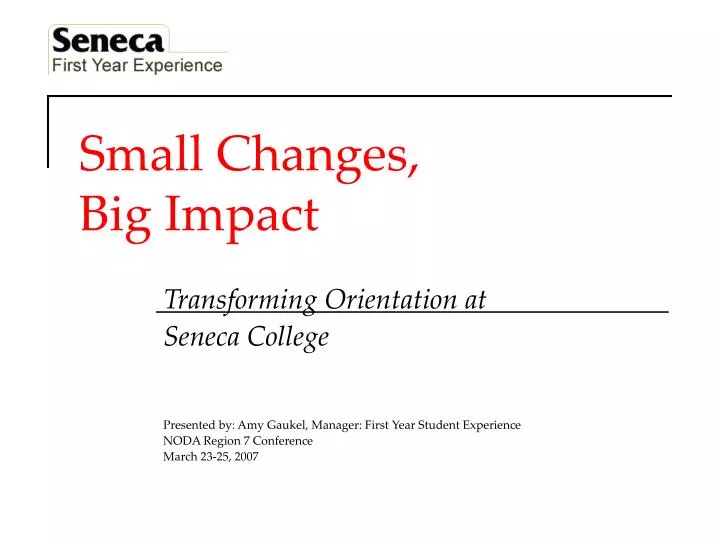 small changes big impact