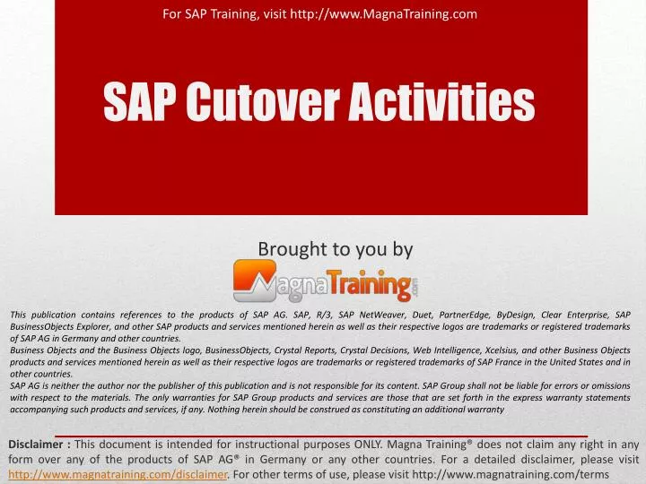 sap cutover activities