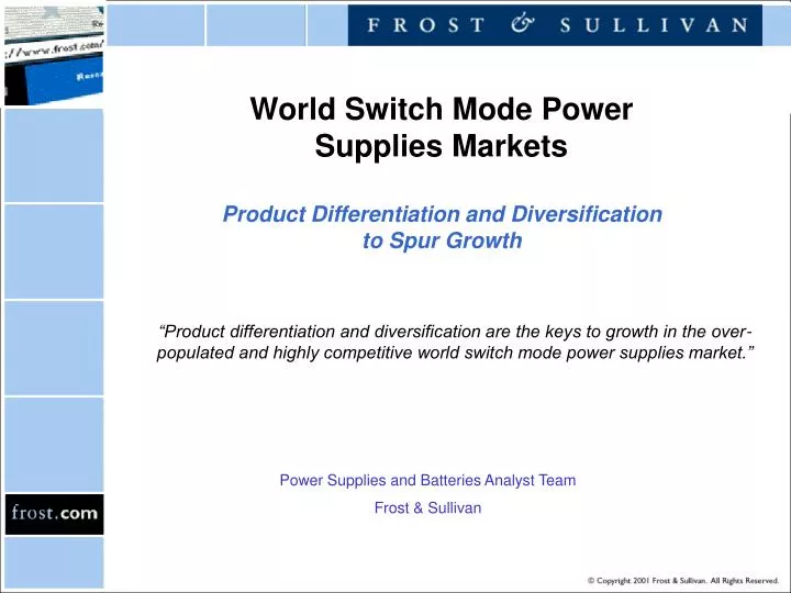 world switch mode power supplies markets product differentiation and diversification to spur growth