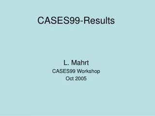 CASES99-Results