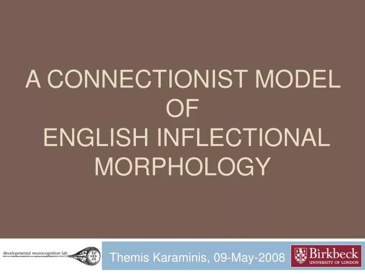 a connectionist model of english inflectional morphology
