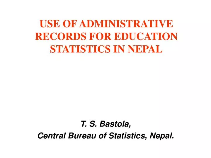 use of administrative records for education statistics in nepal