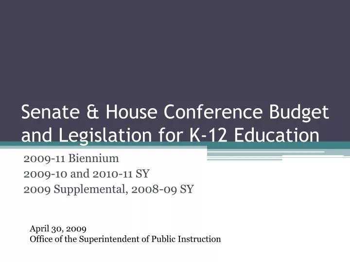 senate house conference budget and legislation for k 12 education