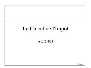 le calcul de l imp t