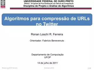 Algoritmos para compressão de URLs no Twitter