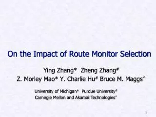 On the Impact of Route Monitor Selection