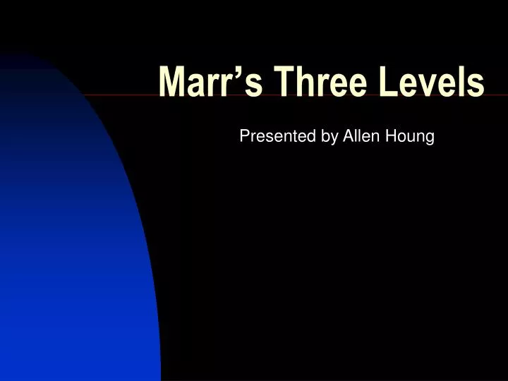 marr s three levels