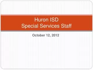Huron ISD Special Services Staff