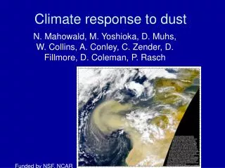 Climate response to dust