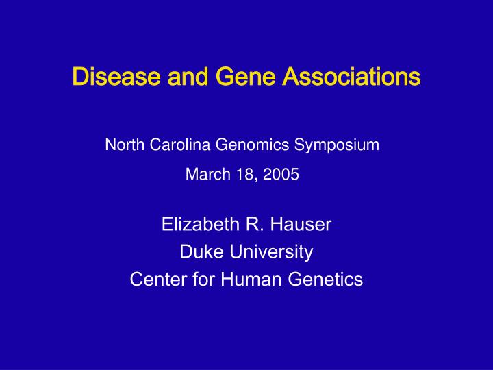 disease and gene associations