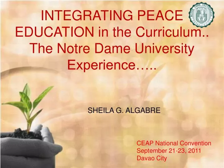 integrating peace education in the curriculum the notre dame university experience