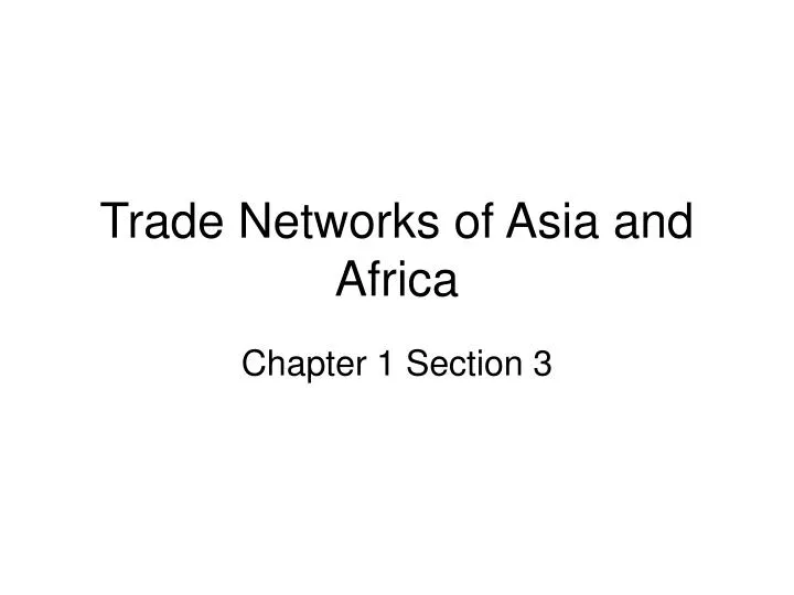 trade networks of asia and africa