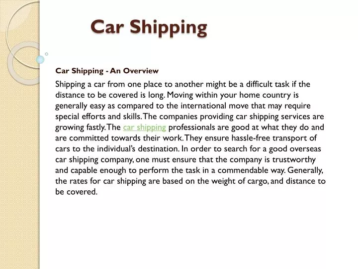 car shipping