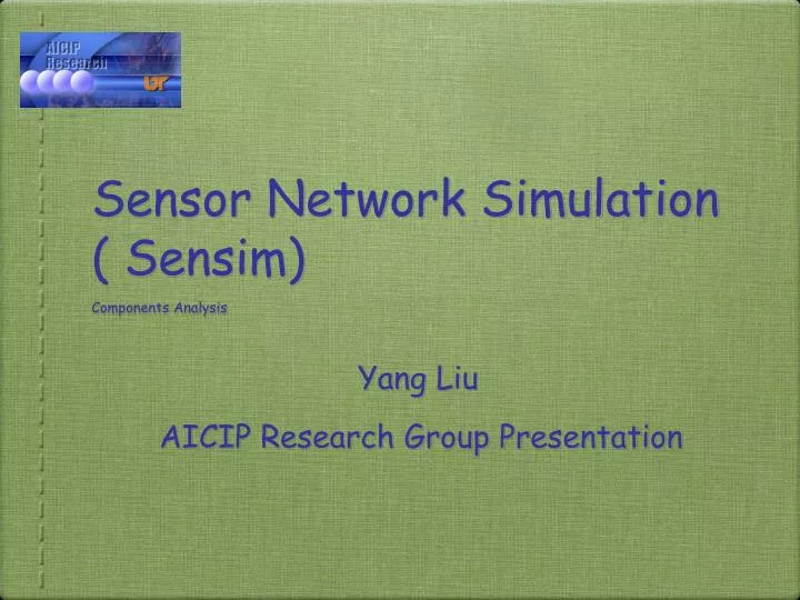 sensor network simulation sensim components analysis