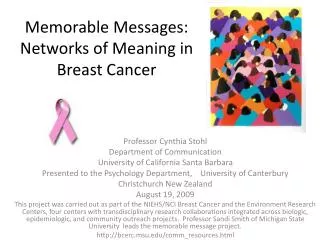 Memorable Messages: Networks of Meaning in Breast Cancer