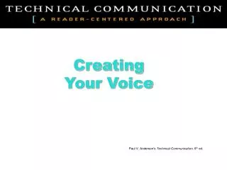 Creating Your Voice