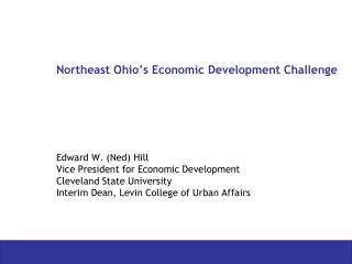 Northeast Ohio’s Economic Development Challenge
