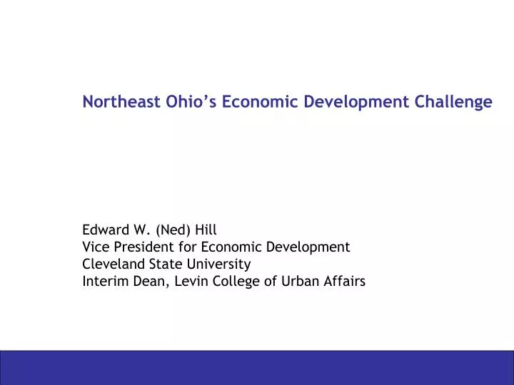 northeast ohio s economic development challenge