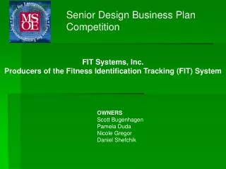 Senior Design Business Plan Competition