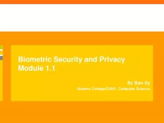 Biometric Security and Privacy Module 1.1