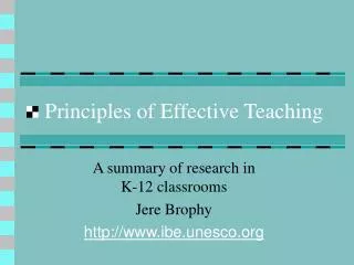 Principles of Effective Teaching