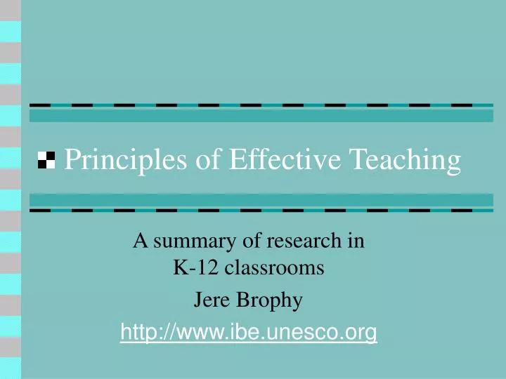 principles of effective teaching