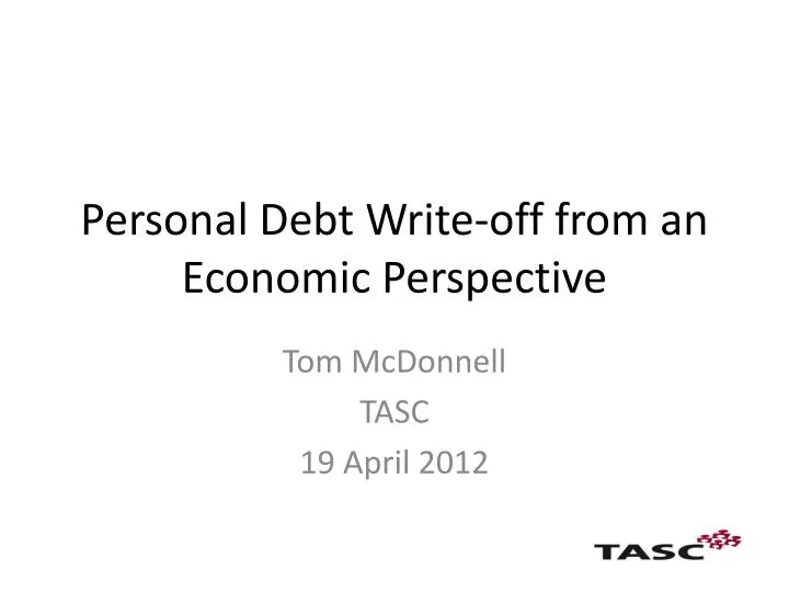 personal debt write off from an economic perspective
