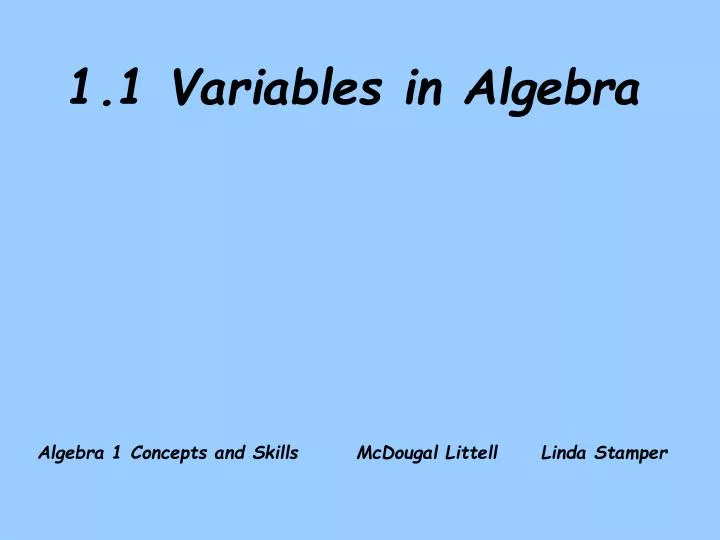 1 1 variables in algebra