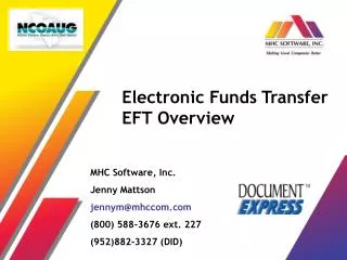 Electronic Funds Transfer EFT Overview