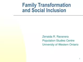 Family Transformation and Social Inclusion