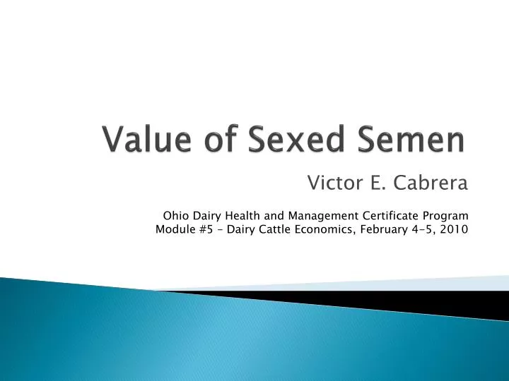 value of sexed semen