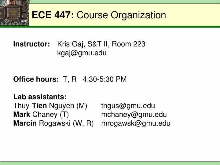ece 447 course organization