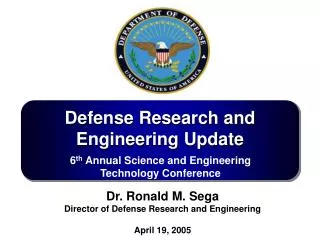 Defense Research and Engineering Update